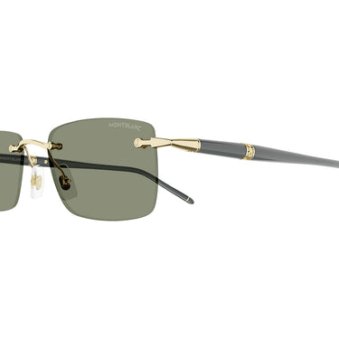 Montblanc Okulary Przeciwsłoneczne MB0344S 005 Złoto-Zielony Męskie 2