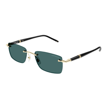 Montblanc Okulary Przeciwsłoneczne MB0344S 006 Złote/Ciemnozielone Męskie