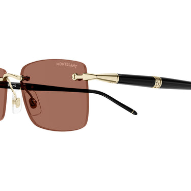 Montblanc Okulary Przeciwsłoneczne MB0344S 007 Złote/Pomarańczowe Męskie