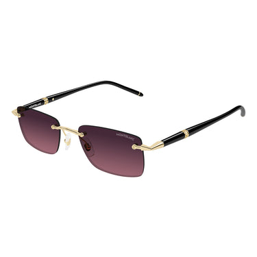 Montblanc Okulary Przeciwsłoneczne MB0344S 009 Złoto/Szary Fioletowy Męskie 2