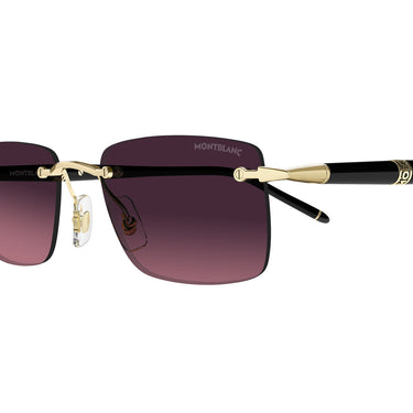 Montblanc Okulary Przeciwsłoneczne MB0344S 009 Złoto/Szary Fioletowy Męskie 3