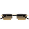 Montblanc Occhiali da Sole MB0484S 002 Oro Nero Marrone Uomo 