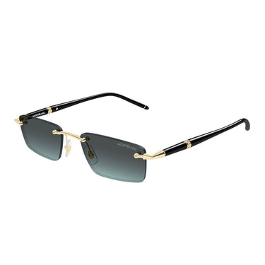 Montblanc Occhiali da Sole MB0484S 004 Oro Nero Grigio Verde Uomo 2