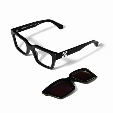 Off-White Occhiali da Vista OW9000 1007 Nero/Trasparente Con Clip Nera Unisex 2
