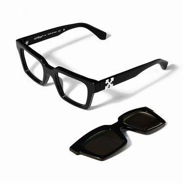 Off-White Occhiali da Vista OW9000 1055 Nero/Trasparente Con Clip Verde Unisex 3