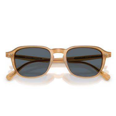 Oliver Peoples Occhiali da Sole OV5598SU 1779R5 Emryn Semi Matte Gold Wood/Blu Unisex 6