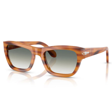 Persol Okulary Przeciwsłoneczne PO0091S 960/3A Brązowy Prążkowany/Zielony Cieniowany Unisex 2