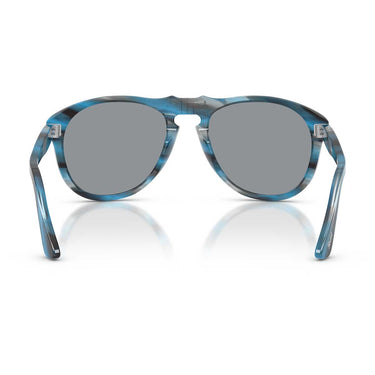 Persol Occhiali da Sole PO0649 1234R5 Striato Blu Grigio/Grigio Unisex 4