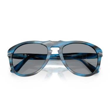 Persol Occhiali da Sole PO0649 1234R5 Striato Blu Grigio/Grigio Unisex 6