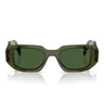 Prada Sunglasses PR17WS 19Z1I0 Transparent Bottle/Dark Green Unisex