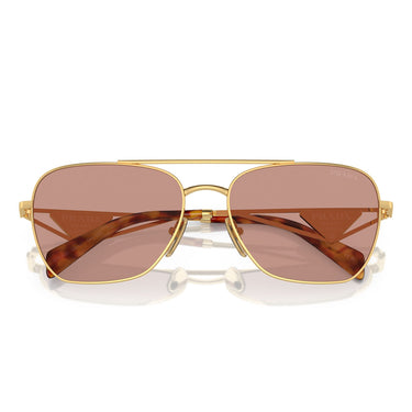 Prada Okulary Przeciwsłoneczne PRA50S 5AK08M Złoto/Fiolet Damskie