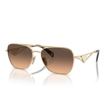 Prada Okulary Przeciwsłoneczne PRA50S ZVN50C Złoto/Brąz Gradient Damskie