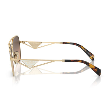 Prada Okulary Przeciwsłoneczne PRA50S ZVN50C Złoto/Brąz Gradient Damskie