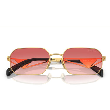 Prada Lunettes de Soleil PRA51S 5AK40C Or-Rouge Dégradé Unisexe 4