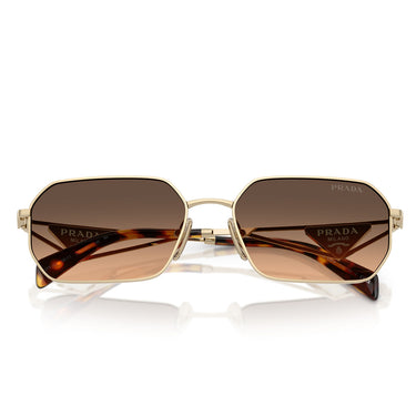 Prada Lunettes de Soleil PRA51S ZVN50C Or-Marron Dégradé Unisexe 5