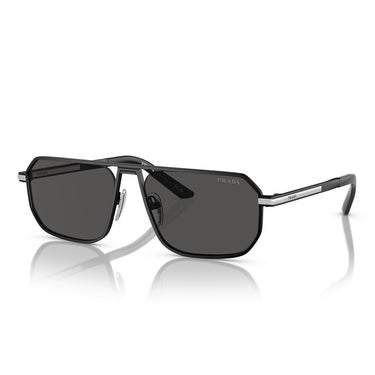 Prada Okulary Przeciwsłoneczne PRA53S 1BO5S0 Czarny Matowy/Ciemny Szary Męskie 2