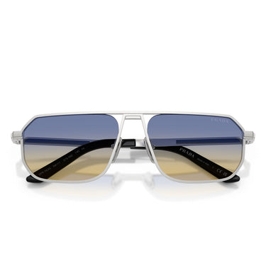 Prada Okulary Przeciwsłoneczne PRA53S 27506Z Srebrny Mat/Żółty Ciemny Niebieski Męskie 5