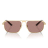 Prada Occhiali da Sole PRA53S VAF10D Oro Opaco Marrone Chiaro Uomo