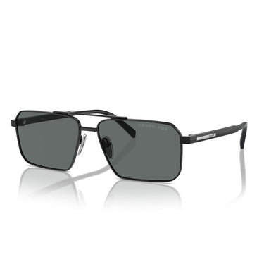 Prada Okulary Przeciwsłoneczne PRA57S 1AB5Z1 Czarny/Ciemnoszary Unisex Polaryzacyjne