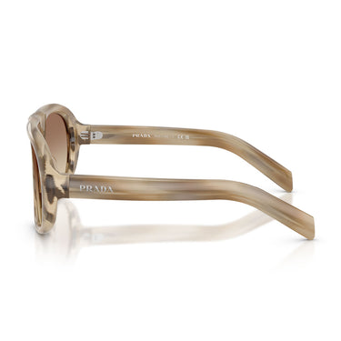 Prada Occhiali da Sole PRC05S 25P21C Beige Striato/Marrone Sfumato Giallo Donna