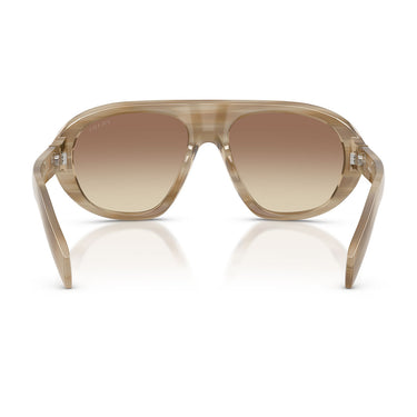 Prada Occhiali da Sole PRC05S 25P21C Beige Striato/Marrone Sfumato Giallo Donna