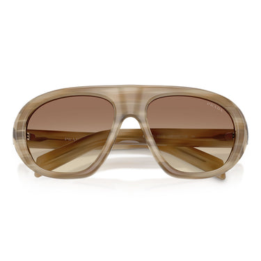 Prada Occhiali da Sole PRC05S 25P21C Beige Striato/Marrone Sfumato Giallo Donna
