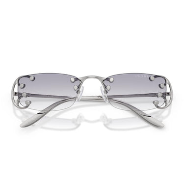 Prada Occhiali da Sole PRC57S 28H40V Argento/Trasparente Sfumato Grigio Donna 4