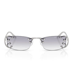 Prada Occhiali da Sole PRC57S 28H40V Argento/Trasparente Sfumato Grigio Donna