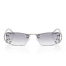 Prada Occhiali da Sole PRC57S 28H40V Argento/Trasparente Sfumato Grigio Donna