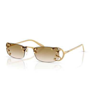 Prada Occhiali da Sole PRC57S 29H30V Oro Pallido/Trasparente Sfumato Marrone Donna 1