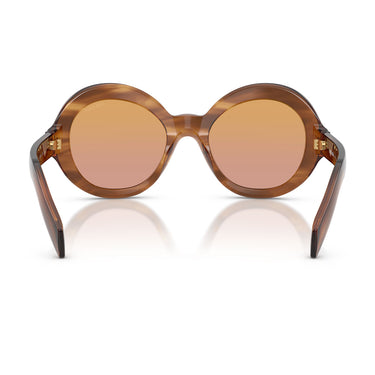 Prada Occhiali da Sole PRD08SU 25O04N Marrone Striato/Marrone Sfumato Arancione Donna