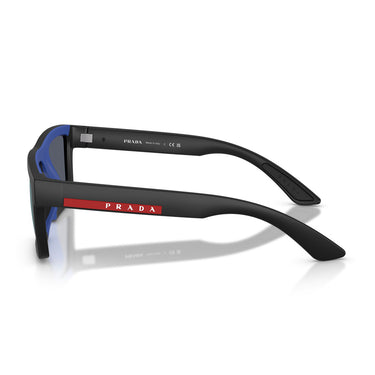 Prada Lunettes de Soleil PSA07S 1BO05U Linea Rossa Noir/Bleu Unisexe 3