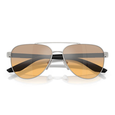 Prada Occhiali da Sole PSA52S 1BC40Z Linea Rossa Argento Grigio Sfumato Arancione Unisex  5