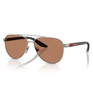 Prada Occhiali da Sole PSA52S 5AV20D Linea Rossa Gunmetal Marrone Unisex 2