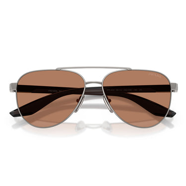 Prada Occhiali da Sole PSA52S 5AV20D Linea Rossa Gunmetal Marrone Unisex 5
