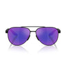 Prada Occhiali da Sole PSA52S DG005U Linea Rossa Nero Effetto Gommato Blu Scuro Specchiato Viola Unisex 