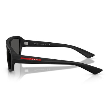 Prada Occhiali da Sole PSB11SU 1BO08Z Linea Rossa Nero Opaco Grigio Scuro Uomo 3