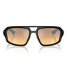 Prada Occhiali da Sole PSB11SU 1BO40Z Linea Rossa Nero Opaco Arancione Specchiato Uomo 