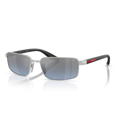 Prada Occhiali da Sole PSB54S 1BC11A Linea Rossa Argento Blu Specchiato Argento Uomo  2