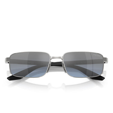 Prada Occhiali da Sole PSB54S 1BC11A Linea Rossa Argento Blu Specchiato Argento Uomo  5