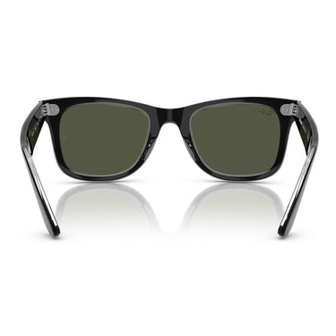 Ray-Ban Sonnenbrille RB2140 129431 Wayfarer Schwarz auf Transparent/Grün Unisex 3