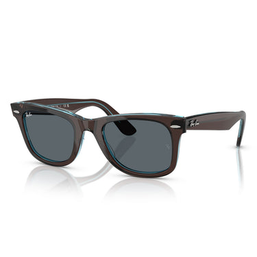Ray-Ban Sonnenbrille RB2140 1446R5 Wayfarer Braun auf Transparentblau/Blau Unisex 1