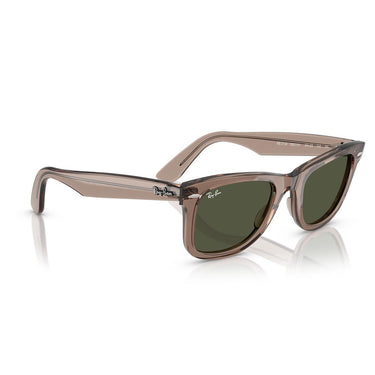 Ray-Ban Occhiali da Sole RB2140 682731 Wayfarer Marrone Chiaro Trasparente/Verde Crystal Unisex