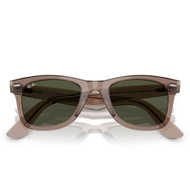 Ray-Ban Occhiali da Sole RB2140 682731 Wayfarer Marrone Chiaro Trasparente/Verde Crystal Unisex