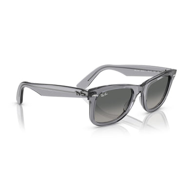 Ray-Ban Occhiali da Sole RB2140 684671 Wayfarer Grigio Trasparente/Grigio Chiaro Sfumato Unisex
