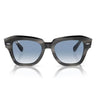 Ray-Ban Gafas de Sol RB2186 14043F State Street Rayado Gris/Azul Transparente Unisex