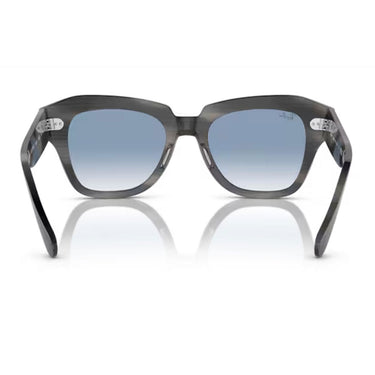 Ray-Ban Sonnenbrille RB2186 14043F State Street Gestreift Grau/Transparent Blau Unisex 4