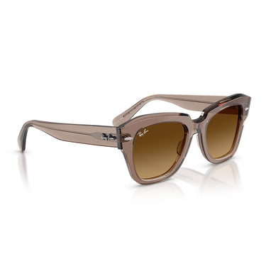 Ray-Ban Occhiali da Sole RB2186 682785 State Street Striato Marrone Chiaro Trasparente/Marrone Chiaro Unisex 4
