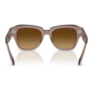Ray-Ban Occhiali da Sole RB2186 682785 State Street Striato Marrone Chiaro Trasparente/Marrone Chiaro Unisex 3