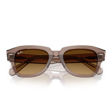Ray-Ban Occhiali da Sole RB2186 682785 State Street Striato Marrone Chiaro Trasparente/Marrone Chiaro Unisex 5